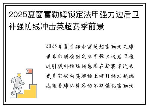 2025夏窗富勒姆锁定法甲强力边后卫补强防线冲击英超赛季前景