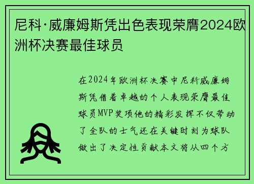 尼科·威廉姆斯凭出色表现荣膺2024欧洲杯决赛最佳球员 尼科·威廉姆斯凭出色表现荣膺2024欧洲杯决赛最佳球员